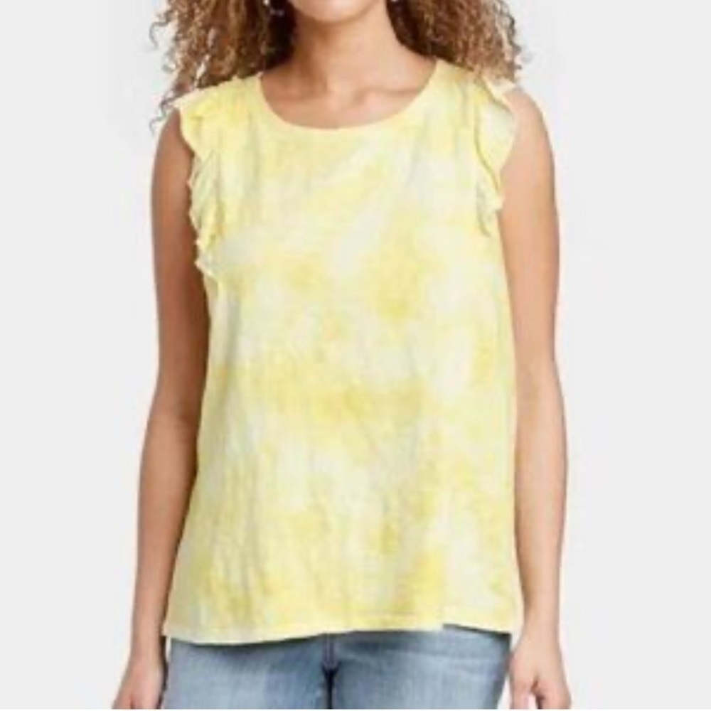 NWT Knox Rose Yellow Dye Sleeveless Blouse